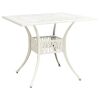 Garden Table White Cast Aluminum Standard Decorative Inlays