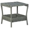 Garden Table Light gray PE rattan, powder-coated steel, PP board
