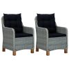 Garden Chair Set of 2 Light grey, black