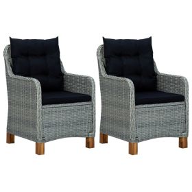 Garden Chair Set of 2 Light grey, black