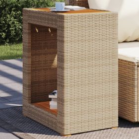 Garden Side Table Beige and Brown