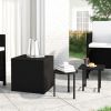 Garden Side Table Black PE rattan, powder-coated steel Medium
