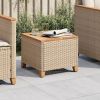 Garden Table Beige and Brown PE rattan Medium
