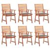 Outdoor Chair Set of 6 Acacia Solid Acacia wood, Polyester