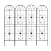 4 Pack Metal Garden Trellis 86.7" x 19.7" Rustproof Trellis for Climbing Plants Outdoor Flower Support Black