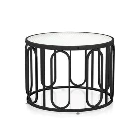 24 Inch Round Coffee Table with Oval Swivel Brackets