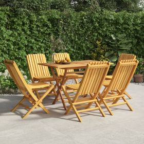 Folding Garden Chair Set of 6 Teak Solid Teak Wood Medium