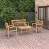 Patio Dining Set Set of 4 Teak Fine sanded teak hardwood Medium