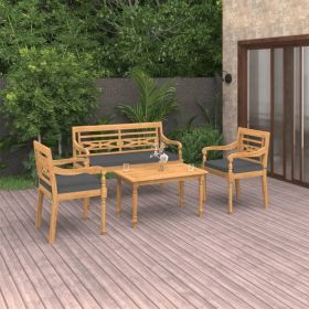 Patio Dining Set Set of 4 Teak Fine sanded teak hardwood Medium
