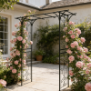 Metal Garden Arch L80.3'' x W20.47'' x H81.1'' Climbing Plants Support Rose Arch Outdoor Black