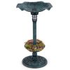 Standing Pedestal Birdbath and Feeder Combo with Lotus Leaf Bowl
