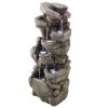 Outdoor Water Fountain 7-Tier Rock-Shaped Cascading 38.98 in Fountains