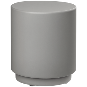 Lightweight Accent Table with Concrete Finish Round Side Table, Light Gray