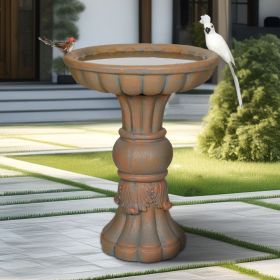22 Inch Height Pedestal Bird Bath, Concrete Standing Bird Feeder, Bird Baths for Outdoors Garden Yard Patio Decor