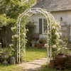 Metal Garden Arch W74.4'' x H98.4'' Garden Arbor Trellis Climbing Plants Support Rose Arch Outdoor Arch