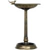 28" Antique Bird Bath Decorative Birdbath Bird Feeder Bowl with Planter Pedestal and Bird Statues, Bronze