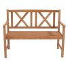 2-Person Wood Outdoor Bench with Cozy Armrest and Backrest