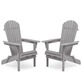 Wood Lounge Patio Chair for Garden Outdoor Wooden Folding Adirondack Chair Set of 2 Solid Cedar Wood Lounge Patio Chair for Garden, Lawn, Backyard,