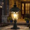 24"(H) 1-pack Vintage Black Outdoor Post Lantern - Waterproof Aluminum Lamp Post Light with Bubble Glass, Decorative Garden Pathway Lighting for Yard
