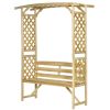 Garden Arch with 2 Person Bench, Wooden Garden Arbor Archway Trellis for Climbing Plants, Lawn, Backyard Decor, Natural