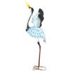 Flying Crane Garden Statue, 42.5" Standing Lawn Ornament, Steel Garden Decor Bird Statue with Stakes for Lawn Patio Backyard Decoration, Mixed Colour