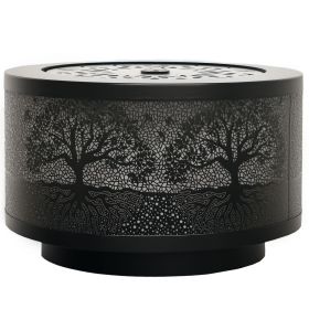 Outdoor Water Fountain with LED Lights, 10" Tall Garden Waterfall Fountain Feature with Adjustable Flow, Black