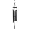 45" Wind Chimes Outdoor Deep Tone Wind Chime with 6 Aluminum Tubes and Hook for Patio, Yard, Garden Decor, Dark Grey
