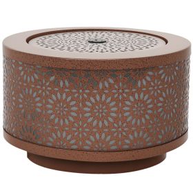 Outdoor Water Fountain with LED Lights, 10" Tall Garden Waterfall Fountain with Adjustable Flow, Brown