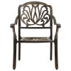 Garden Chair Set of 2 Bronze Cast Aluminum Standard Tough