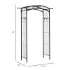 7Ft Metal Garden Arch, Functional Support, All-weather Resistance, Top Extension Bar, for Wedding, Party, Ceremony, Black