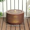 Outdoor Water Fountain with LED Lights, 10" Tall Garden Waterfall Fountain with Adjustable Flow, Brown