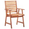 Outdoor Chair Set of 2 Natural Wood Solid Acacia wood Standard