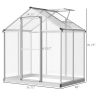 4' x 6.2' x 6.4' Walk-in Garden Greenhouse, Polycarbonate Panels Plants Flower Growth Shed, Cold Aluminum Frame Outdoor Portable Warm House