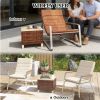 Outdoor side table, terrace table, garden table, coffee table, brown (table only)