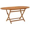 Garden Table Wood Brown Solid eucalyptus wood Medium Foldable