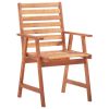 Outdoor Chair Set of 3 Natural Acacia Solid Acacia Wood Standard