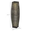 Outsunny Solar LED Outdoor Floor Lamp, Brushed PE Wicker Patio Lantern for Indoor/Outdoor Use