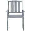 Outdoor Chair Set of 2 Grey Solid Acacia Wood Standard Durable