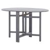 Dining Table Grey Solid Acacia Wood Medium Foldable