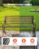 VEVOR Outdoor Bench Patio Bench 50 inch Metal Frame Slatted Backrest for Porch