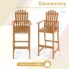31" Seat Height Outdoor Bar Stool, Slatted Design Ergonomic Tall Chair for 40"-43" Bar Table