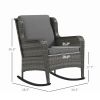 Plush 2-Piece Rocking Chair Haven: Woven with Steel Frame & Soft Cushions for Ultimate Relaxation|