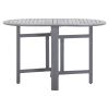 Dining Table Grey Solid Acacia Wood Medium Foldable