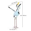 Flying Crane Garden Statue, 42.5" Standing Lawn Ornament, Steel Garden Decor Bird Statue with Stakes for Lawn Patio Backyard Decoration, Mixed Colour