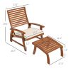4-Piece Outdoor Seating Group: Acacia Wood, Cream Cushions, Includes Footstools for Ultimate Relaxation|