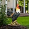 22.4" Rooster Garden Statues for Garden - Life Sized Concrete Chicken Decorations Cock Art Decor Statues for Outdoor, Garden, Lawn