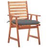 Outdoor Chair Set of 3 Natural Wood, Grey