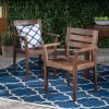 STAMFORD Dining Chairs Set of 2,Acacia Wood Patio Armchair,for Backyard, Poolside, Garden,Dark Brown