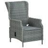 Garden Chair Light Grey Round PE rattan Standard Garden Chair