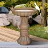 22 Inch Height Pedestal Bird Bath, Concrete Standing Bird Feeder, Bird Baths for Outdoors Garden Yard Patio Decor
